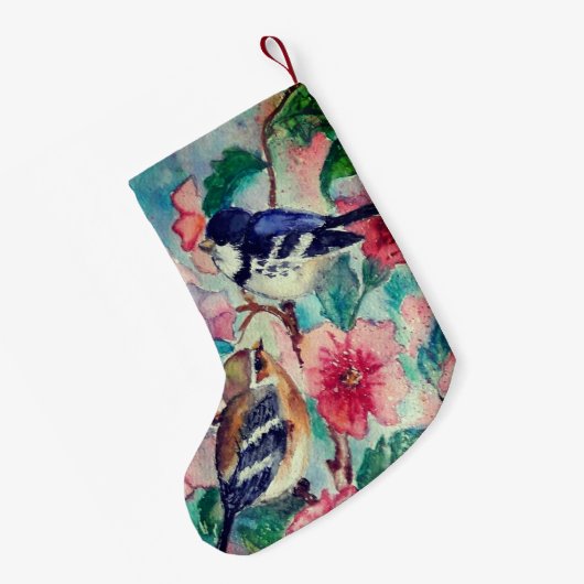 Sparrows Christmas Stocking - Painting Kleine Kerstsok (Achterkant (Hangend))