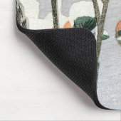 Sparrows en Camellia op sneeuw door Ando Hiroshige Muismat (Hoek)