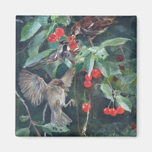 Sparrows in a Cherry Tree, Bruno Liljefors Magneet (Voorkant)