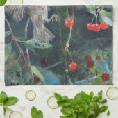 Sparrows in a Cherry Tree, Bruno Liljefors Theedoek (Gevouwen)