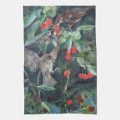 Sparrows in a Cherry Tree, Bruno Liljefors Theedoek (Verticaal)