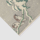 Sparrows op Snowy Currant Struik van Ohara Koson Tissuepapier (Detail)