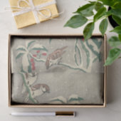 Sparrows op Snowy Currant Struik van Ohara Koson Tissuepapier (Geschenk)