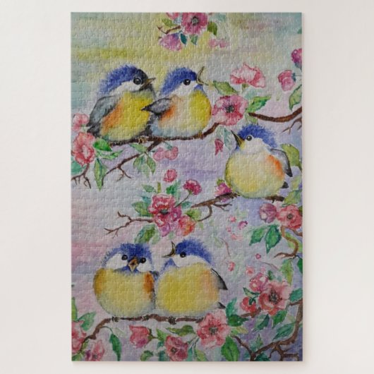 Sparrows Puzzle Spring Birds - Schilderen Legpuzzel (Verticaal)