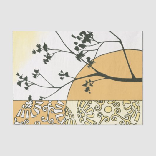 Sparse Tree Silhouette door Megan Meagher Tissuepapier (Voorkant)