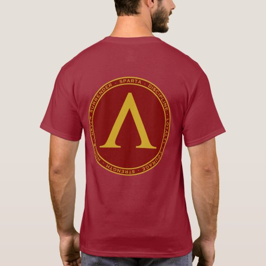 Sparta Maroon & Gold Lambda Seal Shirt (Achterkant)