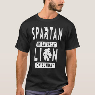 Spartaan op zaterdag Lon op zondagse Football Idee T-shirt