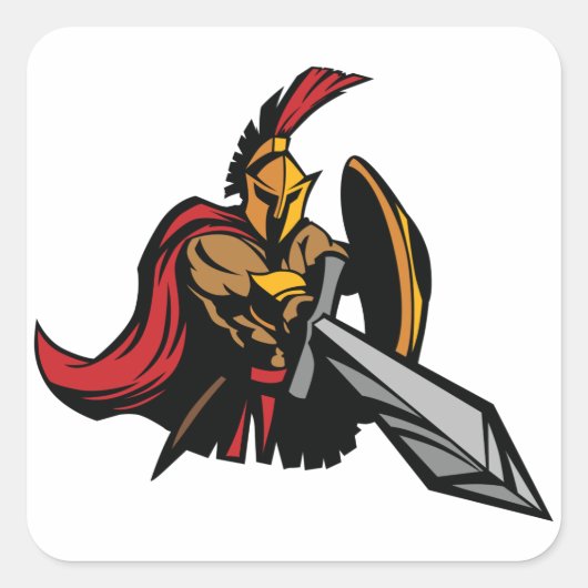 Spartaan Vierkante Sticker (Voorkant)