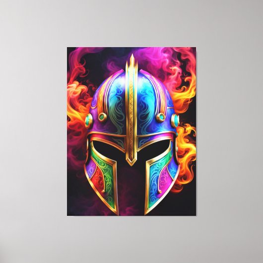 Spartaanse helm canvas Print (Voorkant)