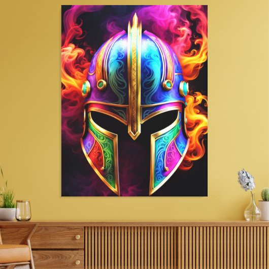 Spartaanse helm canvas Print (Insitu (Woonkamer))