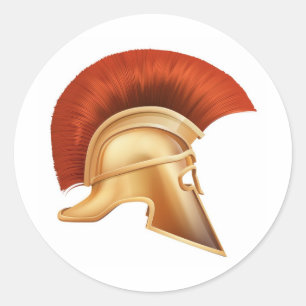Spartaanse helm illustratie ronde sticker
