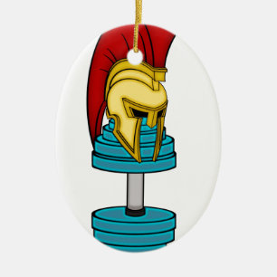 Spartaanse helm op de dommel keramisch ornament