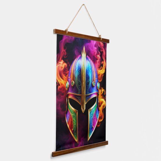 Spartaanse helm wandtapijt hangend wandkleed (Gebogen)