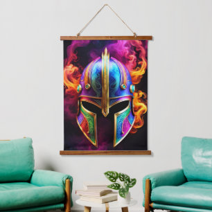 Spartaanse helm wandtapijt hangend wandkleed