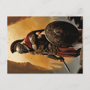 Spartaanse krijger briefkaart