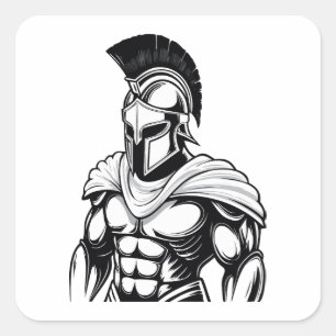 Spartaanse krijger vierkante sticker