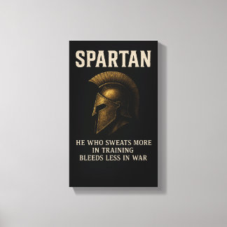 Spartaanse motivatiewandkunst, Motiverende quote, Canvas Afdruk