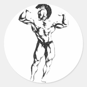 Spartaanse spier ronde sticker