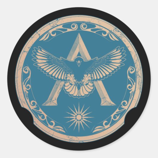Spartan Eagle Greek Shield Ronde Sticker (Voorkant)