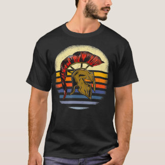 Spartan Gladiator Warrior Sparta Helmet Retro Suns T-shirt