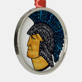 Spartan Head - Blue Metalen Ornament (Rechts)