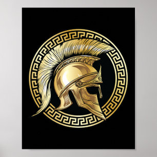 Spartan Helm Gouden Gladiator Sparta Griekse Worko Poster