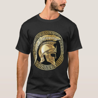 Spartan Helmet Gold Gladiator Sparta Greek Gym fun T-shirt