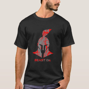 Spartan Helmet Red Gladiator Helmet Beest op gym T-shirt