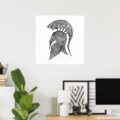 Spartan Helmet Sketch Poster (Thuiskantoor)