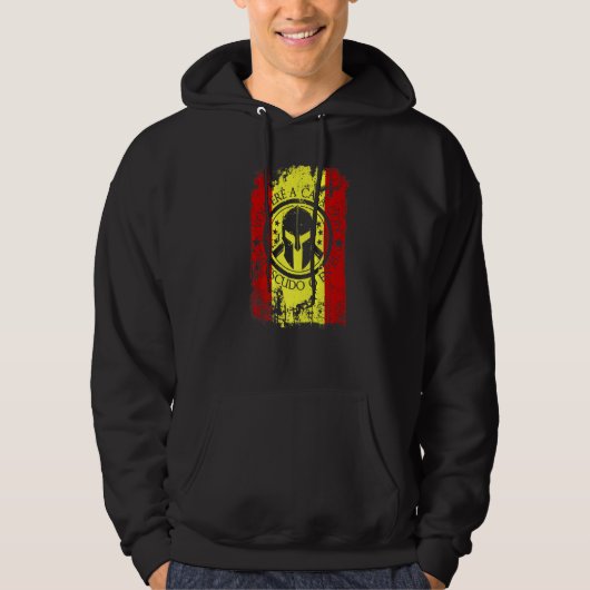Spartan Helmet Spain Flag Sparta komt naar huis me Hoodie (Voorkant)