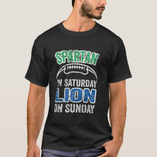Spartan op zaterdag Leeuw op zondag Funny D T-shirt