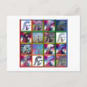 Spartan Solider Collage met Vrijheidsbeeld Briefkaart (Voorkant)