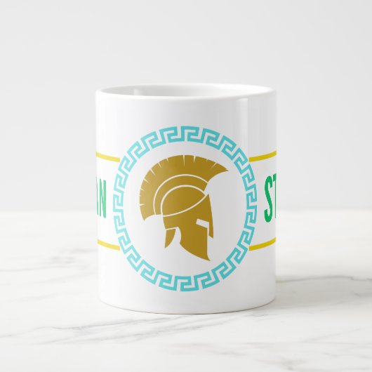 Spartan sterke T-Shirt Coffee-Mok Extra Grote Beker (Voorkant)