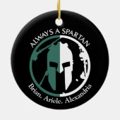 Spartan Strong Go Green personaliseren Keramisch Ornament (Achterkant)