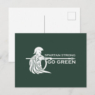 Spartan Strong Go Green Spartan Warriors Briefkaart