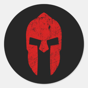 Spartan Warrior Helm Gym Motivatie Sparta Ancie Ronde Sticker
