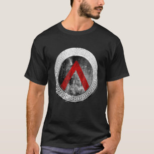 Spartan Warrior Lambda Shield Oud-Griekse Vintag T-shirt