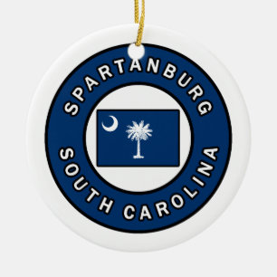 Spartanburg South Carolina Keramisch Ornament