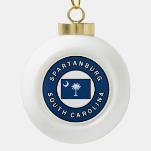 Spartanburg South Carolina Keramische Bal Ornament