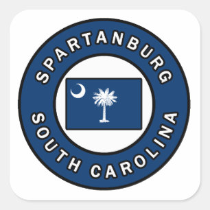 Spartanburg South Carolina Vierkante Sticker