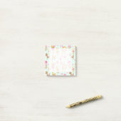 Spat pattern met speelse dieren & speelgoed post-it® notes (Op bureau)