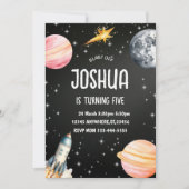 Spatiale Blast off Party Invitation (Devant)