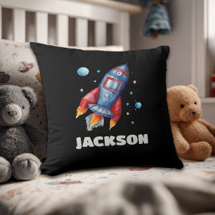 Spatiale Rocket Personnalisé Enfants Coussin