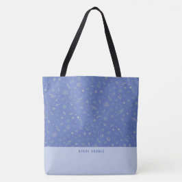 Spatie Doodle Lavendelblauw Gepersonaliseerde Naam Draagtas