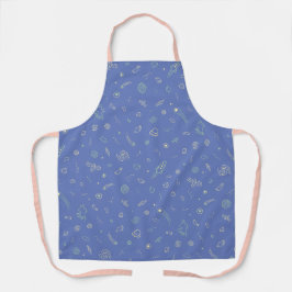 Spatie Doodle Patroon Lavendelblauw Schort