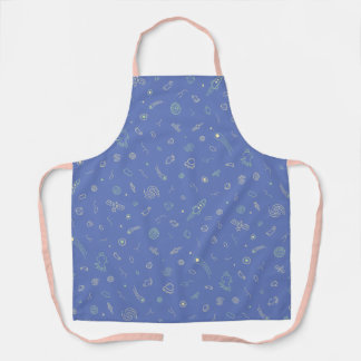 Spatie Doodle Patroon Lavendelblauw Schort