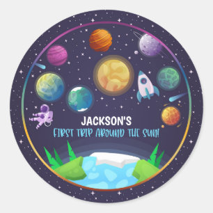Spatie eerste verjaardag ticker - eerste reis ronde sticker