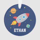 Spatie Rocket Blast Off, Kinder gepersonaliseerd Ornament (voorkant)