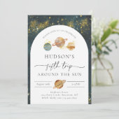 Spatie Verjaardagsuitnodiging | Vijfde Verjaardag Kaart (Staand voorkant)