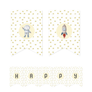 Spatiebanner voor ruimtefeest vlaggetjes